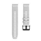 For Garmin QuickFit 26mm Kalebol Concave Texture Silicone Watch Band(White) - 3