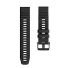 For Garmin QuickFit 26mm Kalebol Concave Texture Silicone Watch Band(Black) - 3