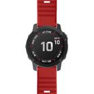 For Garmin QuickFit 26mm Kalebol Concave Texture Silicone Watch Band(Red) - 2