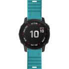 For Garmin QuickFit 26mm Kalebol Concave Texture Silicone Watch Band(Blue Green) - 2