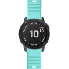 For Garmin QuickFit 26mm Kalebol Concave Texture Silicone Watch Band(Teal) - 2
