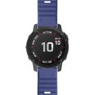 For Garmin QuickFit 26mm Kalebol Concave Texture Silicone Watch Band(Dark Blue) - 2