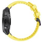 For Garmin QuickFit 20mm Kalebol Ladder Silicone Watch Band(Yellow) - 3