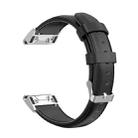 For Garmin QuickFit 26mm Kalebol Waxed Calfskin Leather Watch Band(Black) - 2