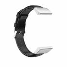 For Garmin QuickFit 26mm Kalebol Waxed Calfskin Leather Watch Band(Black) - 3