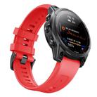 For Garmin QuickFit 22mm Kalebol Ladder Silicone Watch Band(Red) - 1