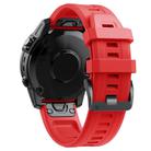 For Garmin QuickFit 22mm Kalebol Ladder Silicone Watch Band(Red) - 2