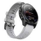 For Garmin QuickFit 22mm Kalebol Ladder Silicone Watch Band(Grey) - 1