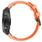 For Garmin QuickFit 26mm Kalebol Ladder Silicone Watch Band(Orange) - 3