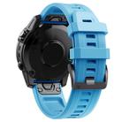 For Garmin QuickFit 26mm Kalebol Ladder Silicone Watch Band(Sky Blue) - 2