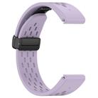 For Garmin QuickFit 20mm Kalebol Magnetic Buckle Silicone Watch Band(Purple) - 2