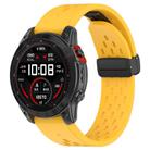 For Garmin QuickFit 22mm Kalebol Magnetic Buckle Silicone Watch Band(Yellow) - 1