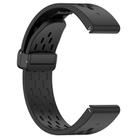 For Garmin QuickFit 26mm Kalebol Magnetic Buckle Silicone Watch Band(Black) - 2