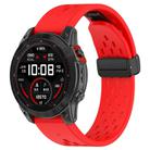 For Garmin QuickFit 26mm Kalebol Magnetic Buckle Silicone Watch Band(Red) - 1