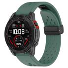For Garmin QuickFit 26mm Kalebol Magnetic Buckle Silicone Watch Band(Dark Green) - 1