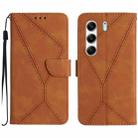 For Tecno Camon 40 Pro 5G Stitching Embossed Leather Phone Case(Brown) - 1