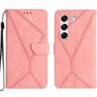 For Tecno Camon 40 4G Stitching Embossed Leather Phone Case(Pink) - 1