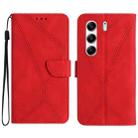 For Tecno Camon 40 Pro 4G Stitching Embossed Leather Phone Case(Red) - 1