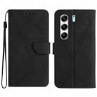For Tecno Camon 40 Pro 4G Stitching Embossed Leather Phone Case(Black) - 1