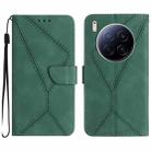 For Tecno Camon 40 Premier Stitching Embossed Leather Phone Case(Green) - 1