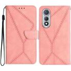 For Tecno Pova Curve 5G Stitching Embossed Leather Phone Case(Pink) - 1