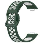 For Huawei Watch Fit3 Kalebol Two-tone Silicone Strap(Dark Green White) - 3