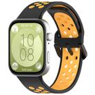 For Huawei Watch Fit3 Kalebol Two-tone Silicone Strap(Black Yellow) - 1