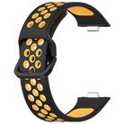 For Huawei Watch Fit3 Kalebol Two-tone Silicone Strap(Black Yellow) - 3