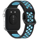 For Huawei Watch Fit3 Kalebol Two-tone Silicone Strap(Black Blue) - 2