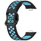 For Huawei Watch Fit3 Kalebol Two-tone Silicone Strap(Black Blue) - 3
