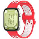 For Huawei Watch Fit3 Kalebol Two-tone Silicone Strap(Red White) - 1