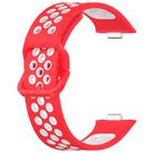 For Huawei Watch Fit3 Kalebol Two-tone Silicone Strap(Red White) - 3