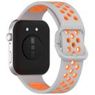 For Huawei Watch Fit3 Kalebol Two-tone Silicone Strap(Grey Orange) - 2