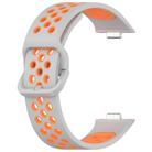 For Huawei Watch Fit3 Kalebol Two-tone Silicone Strap(Grey Orange) - 3