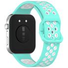 For Huawei Watch Fit3 Kalebol Two-tone Silicone Strap(Teal White) - 2