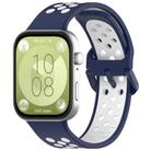 For Huawei Watch Fit3 Kalebol Two-tone Silicone Strap(Midnight Blue White) - 1
