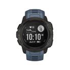 For Garmin Instinct 22mm Kalebol Steel Buckle Silicone Watch Band(Navy Blue) - 2