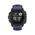 For Garmin Instinct 22mm Kalebol Steel Buckle Silicone Watch Band(Dark Blue) - 2