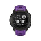 For Garmin Instinct 22mm Kalebol Steel Buckle Silicone Watch Band(Purple) - 2
