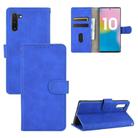 For Samsung Galaxy Note10 Solid Color Skin Feel Magnetic Buckle Horizontal Flip Calf Texture PU Leather Case with Holder & Card Slots & Wallet(Blue) - 1