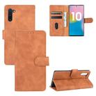 For Samsung Galaxy Note10 Solid Color Skin Feel Magnetic Buckle Horizontal Flip Calf Texture PU Leather Case with Holder & Card Slots & Wallet(Brown) - 1