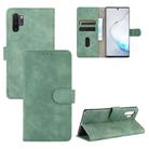 For Samsung Galaxy Note10 Plus Solid Color Skin Feel Magnetic Buckle Horizontal Flip Calf Texture PU Leather Case with Holder & Card Slots & Wallet(Green) - 1