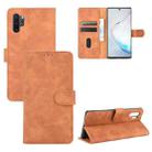 For Samsung Galaxy Note10 Plus Solid Color Skin Feel Magnetic Buckle Horizontal Flip Calf Texture PU Leather Case with Holder & Card Slots & Wallet(Brown) - 1