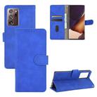 For Samsung Galaxy Note20 Ultra Solid Color Skin Feel Magnetic Buckle Horizontal Flip Calf Texture PU Leather Case with Holder & Card Slots & Wallet(Blue) - 1