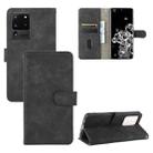 For Samsung Galaxy S20 Ultra Solid Color Skin Feel Magnetic Buckle Horizontal Flip Calf Texture PU Leather Case with Holder & Card Slots & Wallet(Black) - 1