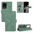 For Samsung Galaxy S20 Ultra Solid Color Skin Feel Magnetic Buckle Horizontal Flip Calf Texture PU Leather Case with Holder & Card Slots & Wallet(Green) - 1