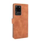 For Samsung Galaxy S20 Ultra Solid Color Skin Feel Magnetic Buckle Horizontal Flip Calf Texture PU Leather Case with Holder & Card Slots & Wallet(Brown) - 3