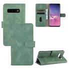 For Samsung Galaxy S10 Plus Solid Color Skin Feel Magnetic Buckle Horizontal Flip Calf Texture PU Leather Case with Holder & Card Slots & Wallet(Green) - 1