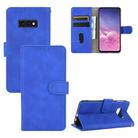 For Samsung Galaxy S10e Solid Color Skin Feel Magnetic Buckle Horizontal Flip Calf Texture PU Leather Case with Holder & Card Slots & Wallet(Blue) - 1