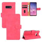 For Samsung Galaxy S10e Solid Color Skin Feel Magnetic Buckle Horizontal Flip Calf Texture PU Leather Case with Holder & Card Slots & Wallet(Rose Red) - 1